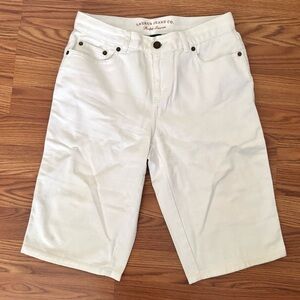 Lauren Jeans Co. Ralph Lauren White Denim Bermuda Shorts